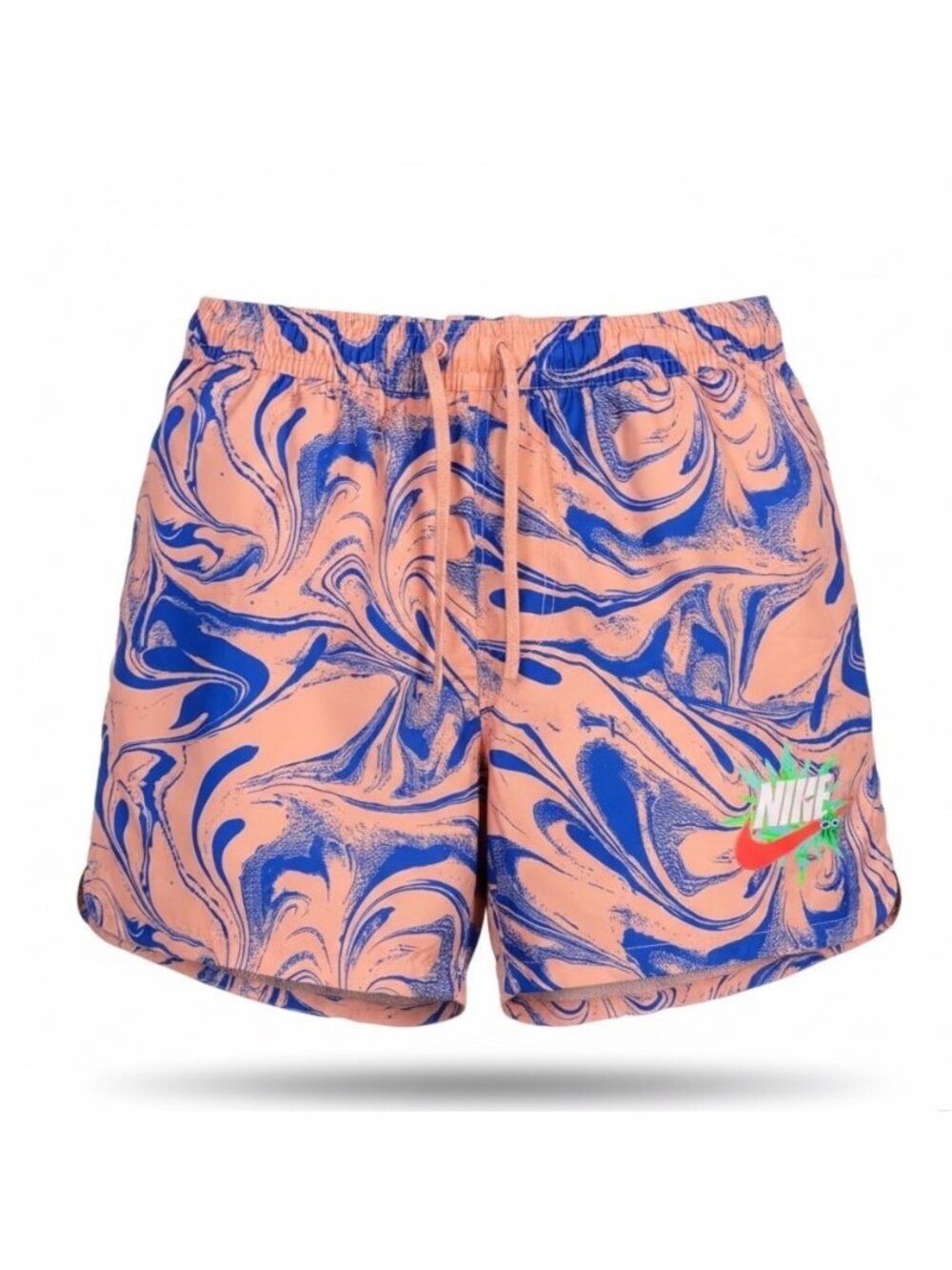 Nike Mens Peach & Blue Swim Trunks Standard Fit Abstract Pattern Size XL